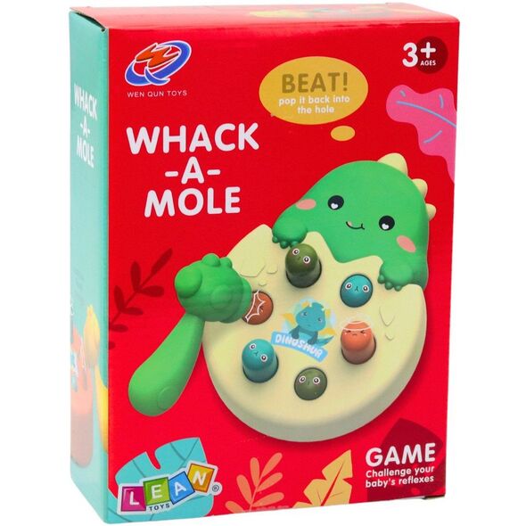 Gra Zrecznościowa Mini Whack A Mole Dinozaur W Jajku Zielony LEAN Toys