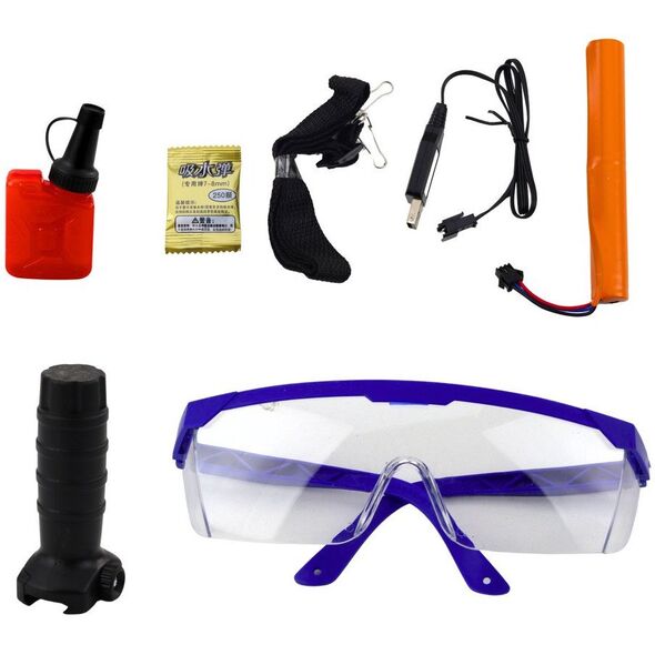 Karabin Szturmowy Na Kulki Wodne Hydrożelowe Celownik Okulary Czarny 86cm LEAN Toys