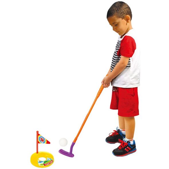 Zestaw Do Gry W Golfa Wózek 3 Kije 2 Chorągiewki 4 Piłeczki LEAN Toys