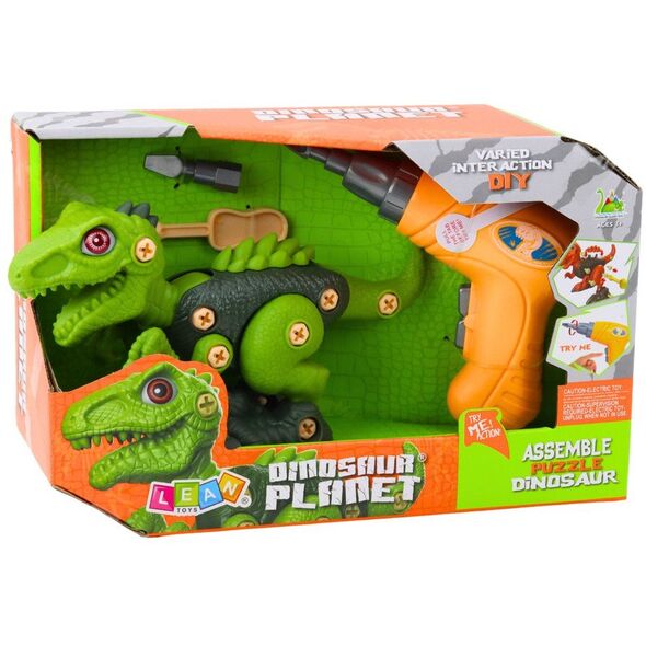 Dinozaur Do Rozkręcania Skręcania Zielony Wiertarka DIY LEAN Toys