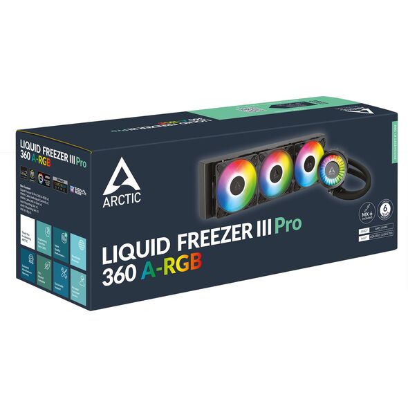 ARCTIC Liquid Freezer III Pro 360 A-RGB Procesor Zestaw do chłodzenia płynami 12 cm Czarny 1 szt.