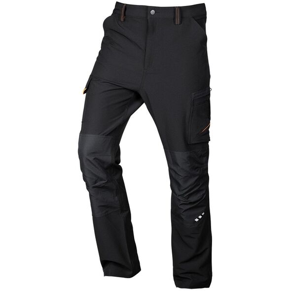 Spodnie robocze Mix&Match, 4 way stretch, czarno-pomarańczowe, rozmiar L