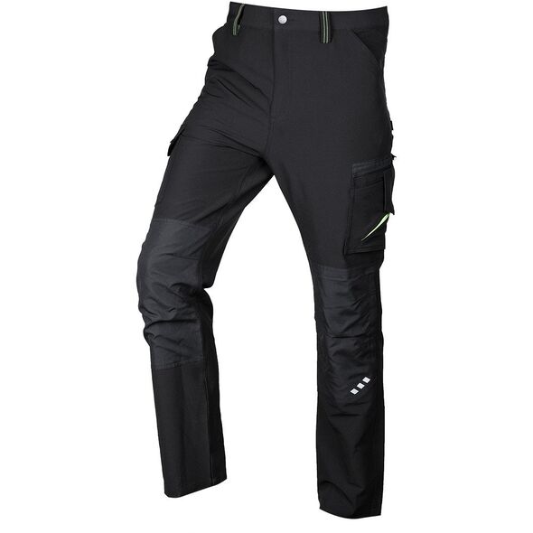 Spodnie robocze Mix&Match, 4 way stretch, czarno-zielone, rozmiar S