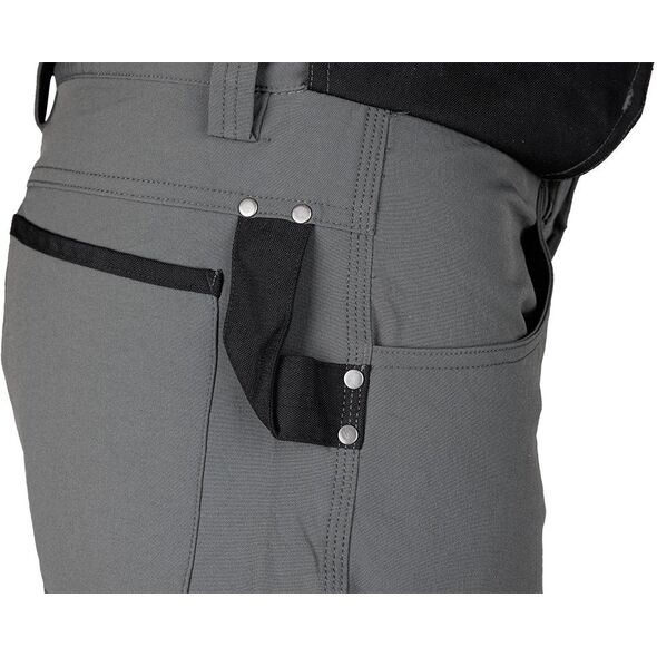 Spodnie robocze Mix&Match, 4 way stretch, z kaburami, Cordura, szaro-czarne, rozmiar L