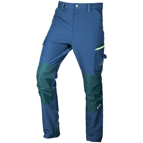Spodnie robocze Mix&Match, 4 way stretch, granatowo-zielone, rozmiar L