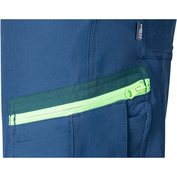 Spodnie robocze Mix&Match, 4 way stretch, granatowo-zielone, rozmiar XL