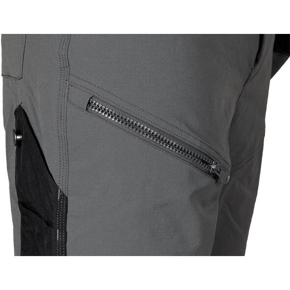 Spodnie robocze Mix&Match, 4 way stretch, z kaburami, Cordura, szaro-czarne, rozmiar XS