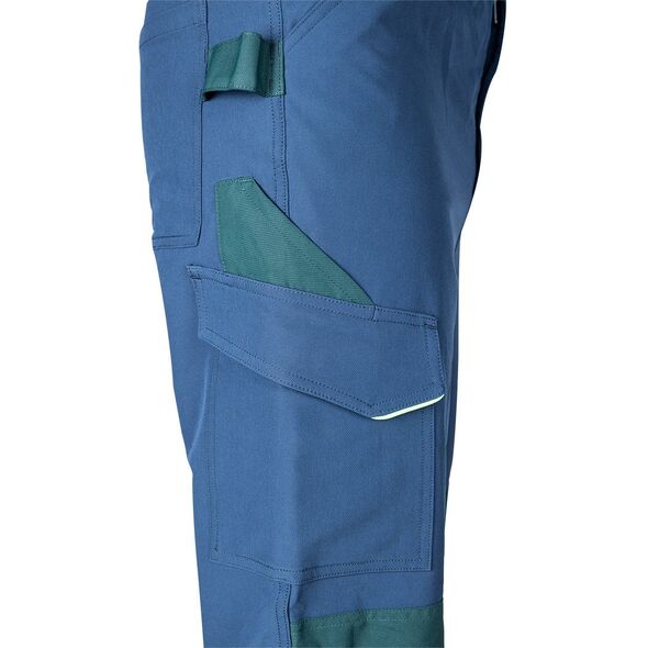 Spodnie robocze Mix&Match, 4 way stretch, granatowo-zielone, rozmiar XS