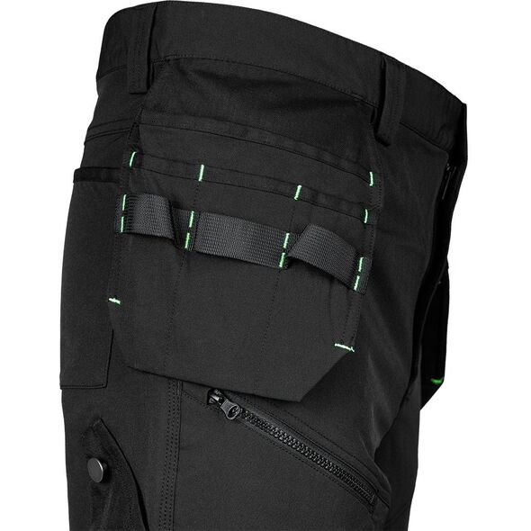 Spodnie robocze Mix&Match, 4 way stretch, z kaburami, Cordura, czarne, rozmiar XL