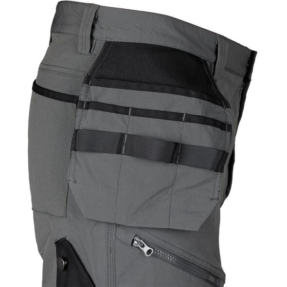 Spodnie robocze Mix&Match, 4 way stretch, z kaburami, Cordura, szaro-czarne, rozmiar M