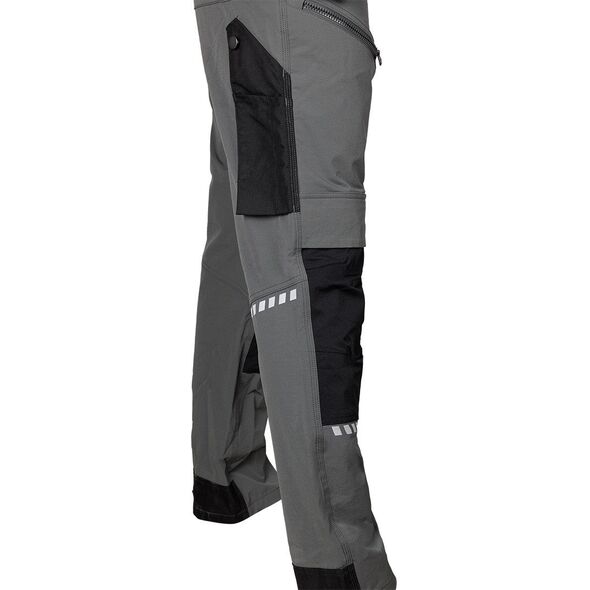 Spodnie robocze Mix&Match, 4 way stretch, z kaburami, Cordura, szaro-czarne, rozmiar M
