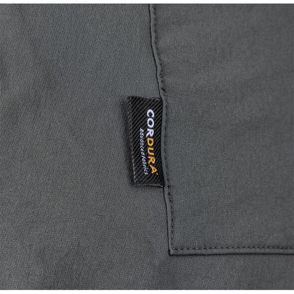 Spodnie robocze Mix&Match, 4 way stretch, z kaburami, Cordura, szaro-czarne, rozmiar XL