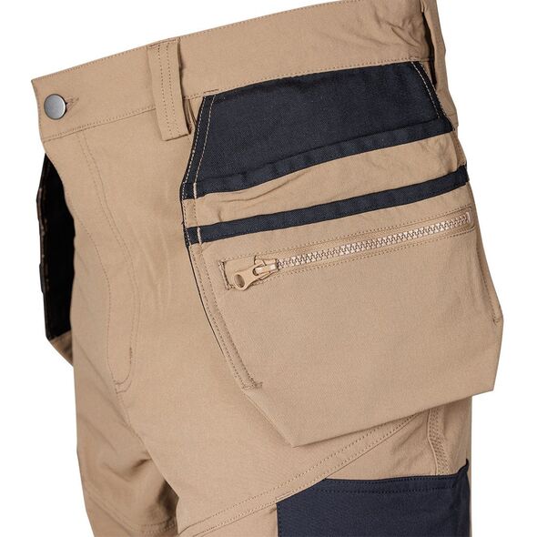 Spodnie robocze Mix&Match, 4 way stretch, z kaburami, Cordura, beżowo-czarne, rozmiar S