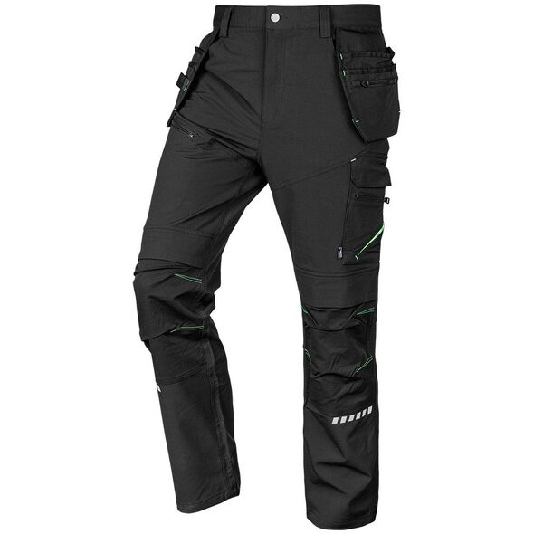 Spodnie robocze Mix&Match, 4 way stretch, z kaburami, Cordura, czarne, rozmiar XS