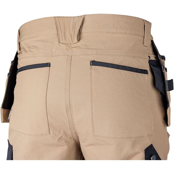 Spodnie robocze Mix&Match, 4 way stretch, z kaburami, Cordura, beżowo-czarne, rozmiar XXL