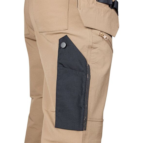 Spodnie robocze Mix&Match, 4 way stretch, z kaburami, Cordura, beżowo-czarne, rozmiar XXL