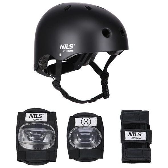 Nils Extreme MR290+H230 KASK Z OCHRANIACZAMI ZESTAW CZARNY ROZM. S NILS EXTREME
