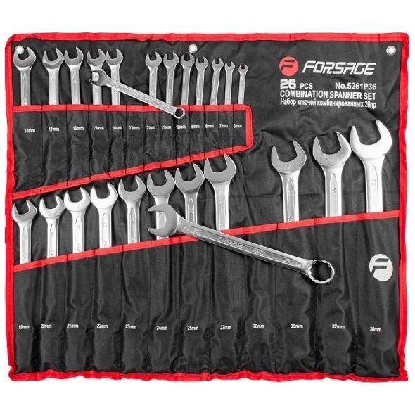 Rockforce FORSAGE ZESTAW KLUCZY  PŁ-OCZ. 25szt. (6-36mm)