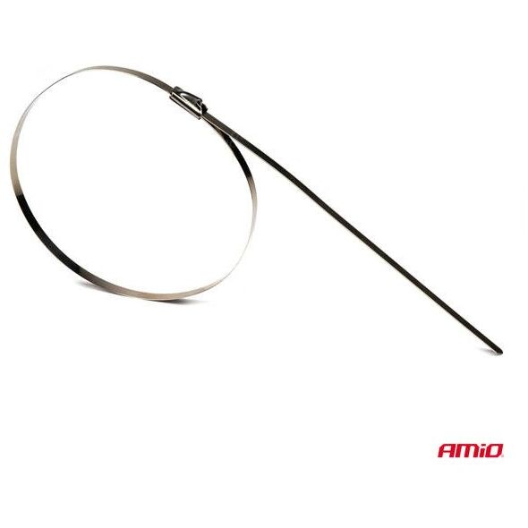 Opaski zaciskowe metalowe ze stali nierdzewnej 7.9x400mm 100 szt. amio-04326