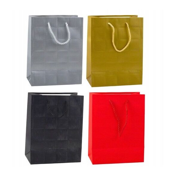 Torba Prezentowa Kwadraty Strukturalne Elegancka 23 x 18 x 10 cm