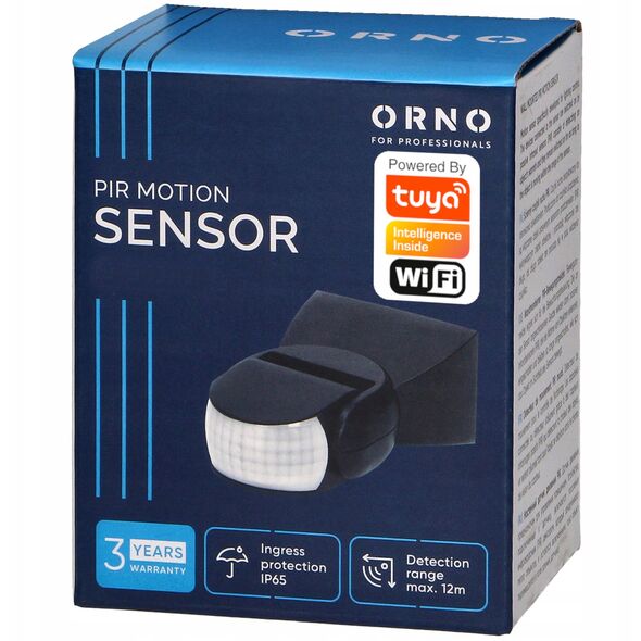 Czujnik ruchu 360°/180° 2 sensory, IP65, 1200W, czarny, TUYA Smart Wi-Fi