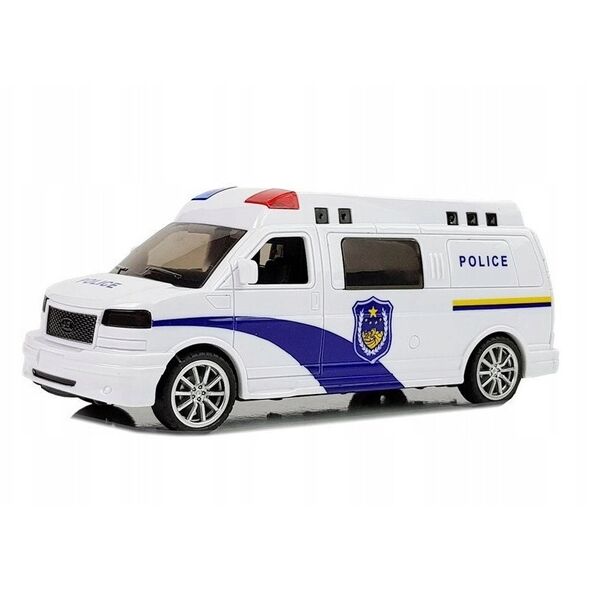 Auto Policja z Naciągiem ze światłami i dźwiękiem