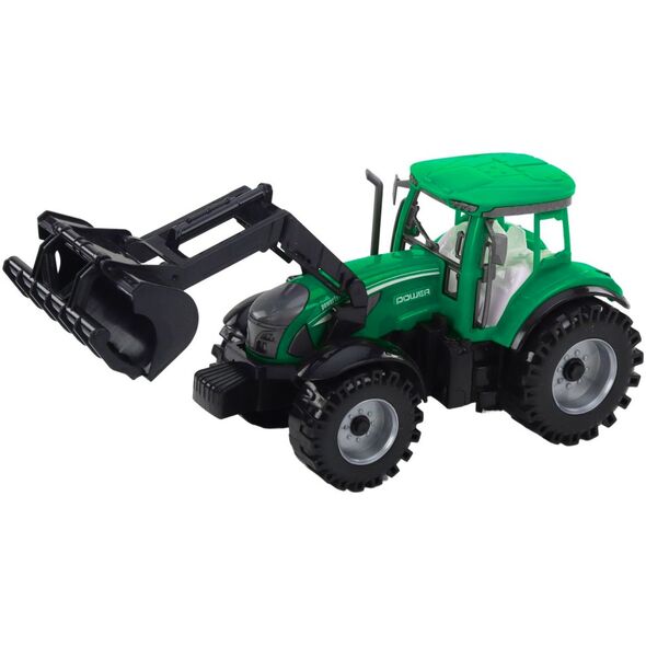 Zestaw Traktor Z Ładowaczem i Prasą Rolniczą Zielony