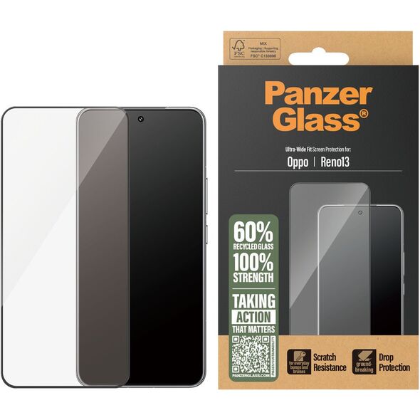 Szklo hartowane PanzerGlass Ultra-Wide    Fit w. Black Frame do Oppo Reno13
