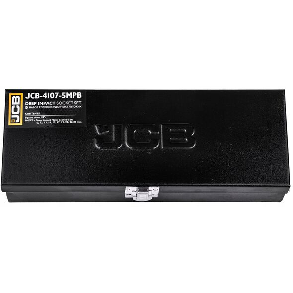 JCB ΚΑΡΥΔΑΚΙΑ ΚΡΟΥΣΤΙΚΑ ΜΑΚΡΑ σετ 10τεμ. 1/2" 6-ΓΩΝΟ. (10-24mm)