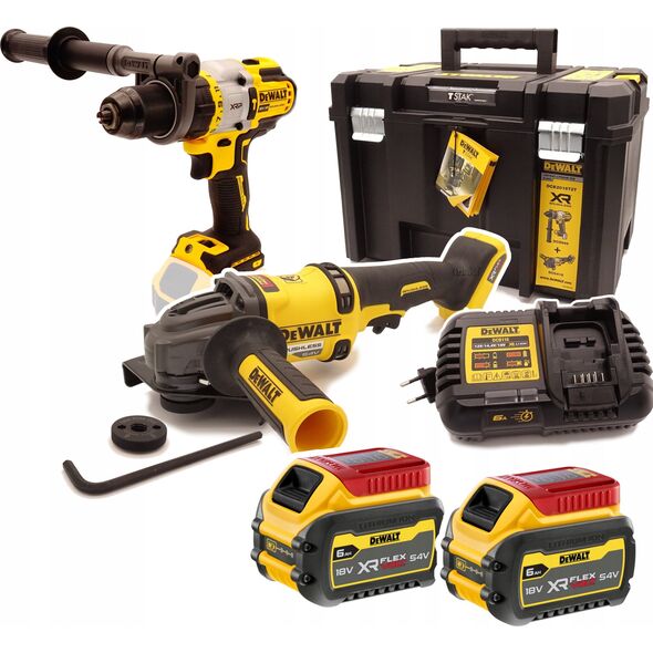 Zestaw elektronarzędzi Dewalt DEWALT.COMBO KIT 18V DCK2016T2T (DCD999 + DCG418) 2x6.0Ah