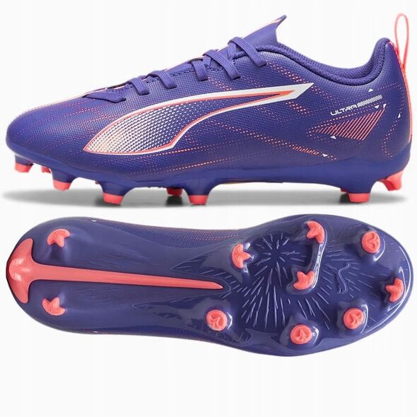 Buty Puma Ultra 5 Play Jr FG/AG 38 fioletowo-różowe