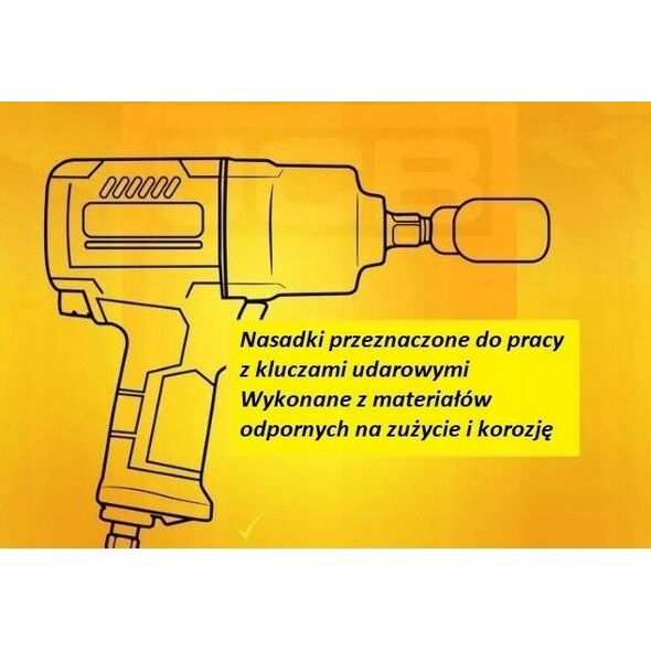 Σετ λεπτότοιχων καρυδιών κρούσης 1/2" (εξάγωνα) 3 τεμ. (17,19,21mm)