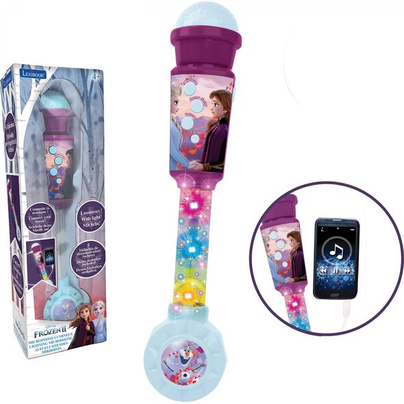 Lexibook Frozen Trendy Mikrofon świetlny z głośnikiem (wejście auxin), melodiami i efektami dźwiękowymi