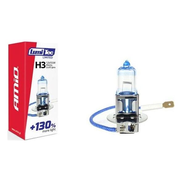 AMiO Żarówka halogenowa H3 12V 55W LumiTec LIMITED +130%