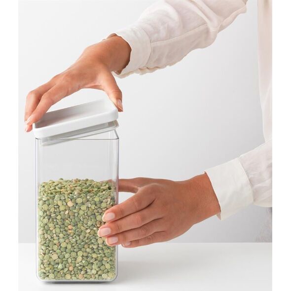 Brabantia Pojemnik kwadratowy 1,6l Tasty+ jasny szary 122484