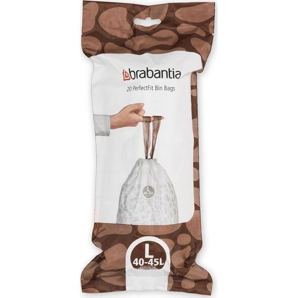 Brabantia Worki na śmieci rozmiar L 40-45L 20szt 138607