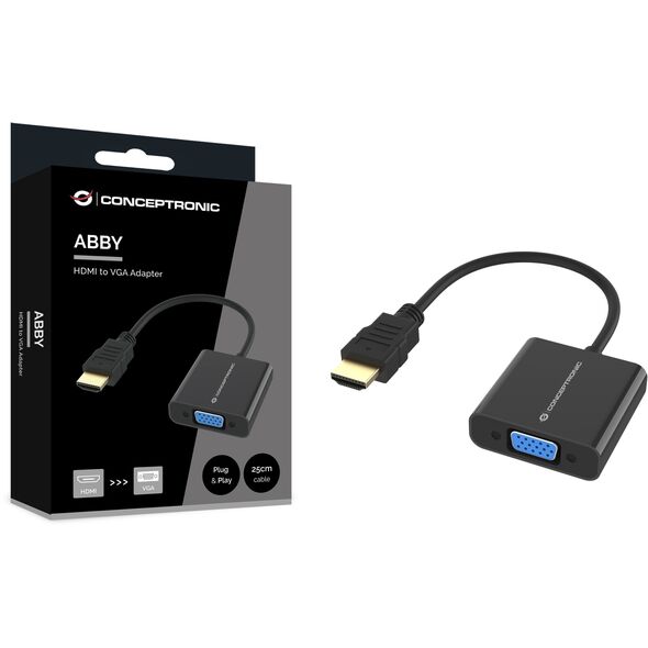 Προσαρμογέας CONCEPTRONIC HDMI -> VGA 1080P 60Hz 0.25m μαύρο