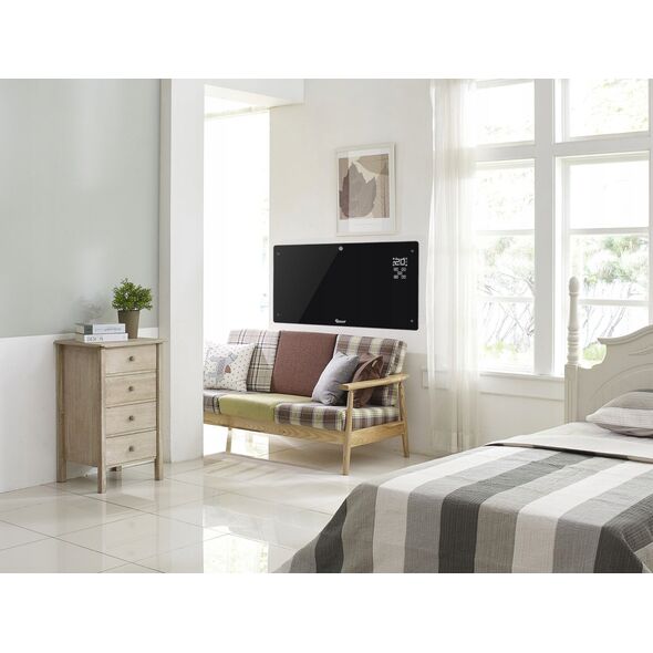 Γυάλινο μαύρο θερμαντικό σώμα με LCD, τηλεχειριστήριο και WiFi 2500W (1)