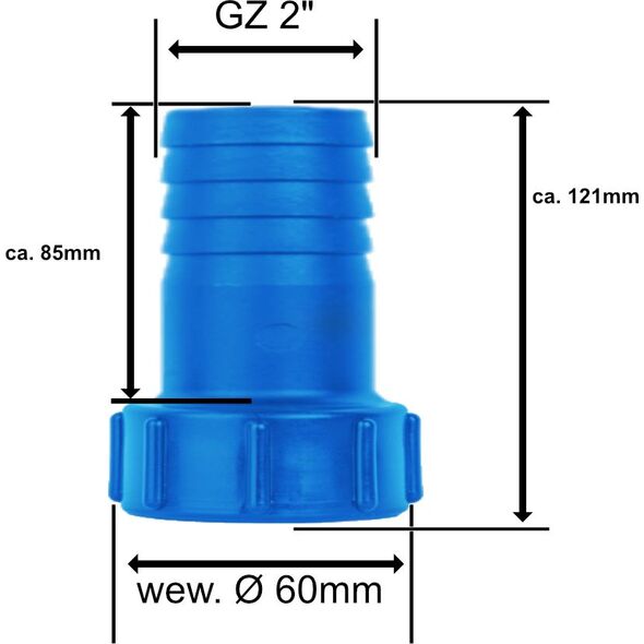 Bradas Złącze IBC GW S60x6 z obrotowym wyjściem na wąż 2" Bradas 6256