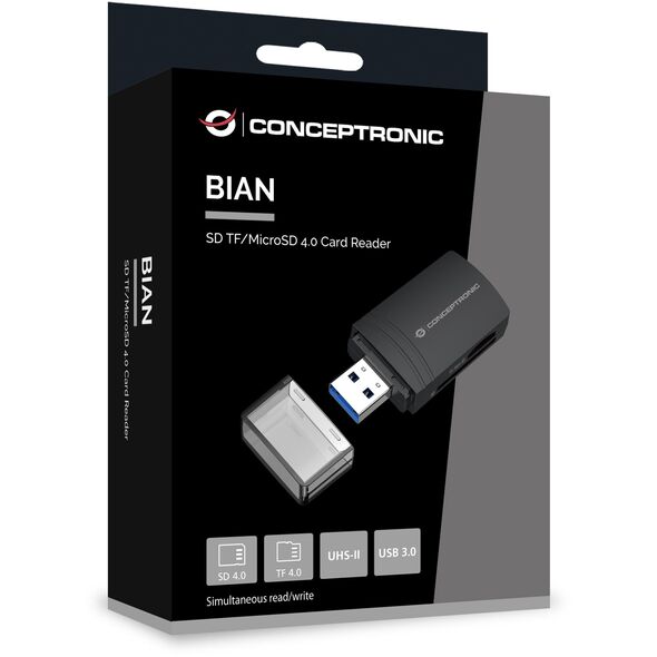 Αναγνώστης καρτών Conceptronic BIAN06B USB 3.2 Gen 1 (3.1 Gen 1) Type-A Μαύρο
