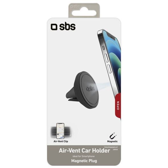 Βάση για smartphone SBS TESUPMAGMCLIP συμβατή με MagSafe, για τον αεραγωγό - μαύρο