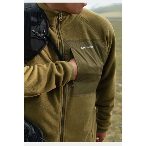 Φλις μπλούζα με τσέπες cyy2441fs066-army green-l NATUREHIKE