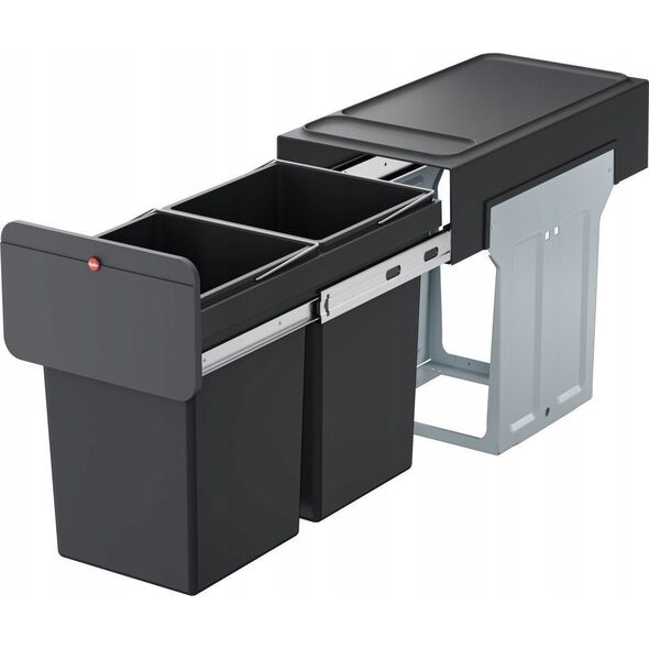 Kosz na pranie Hailo HAILO Built-in waste bin EcoLine Design L / 2x14L / black 030310100