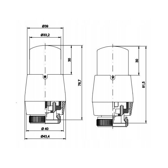 Vario Term θερμοστατική κεφαλή Prestige GS.04-124C click RA-N μαύρο ματ 000M638A124