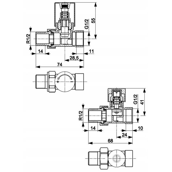 Σετ καλοριφέρ KFA Komfort PRO, ευθύ, μαύρο 758-030-81-BL