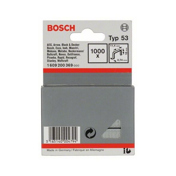 Bosch Zszywka z cienkiego drutu typ 53 11.4mm 1000szt. - 1609200369