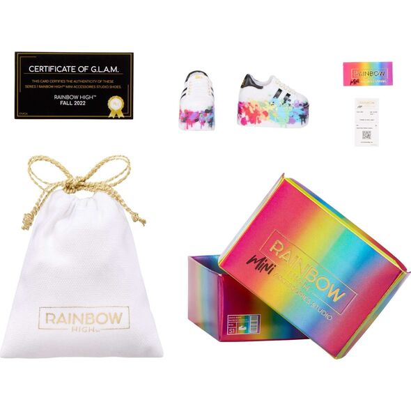 MGA MGA Rainbow High Accessories Studio Series 1, Pudełko z butami niespodzianką S Assortment in PDQ 586074 op.27szt mix cena za 1 szt
