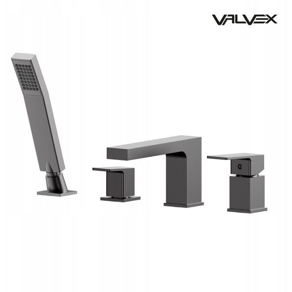 Valvex bateria wannowa 4-otworowa z akcesoriami ARS, gun metal 2420590