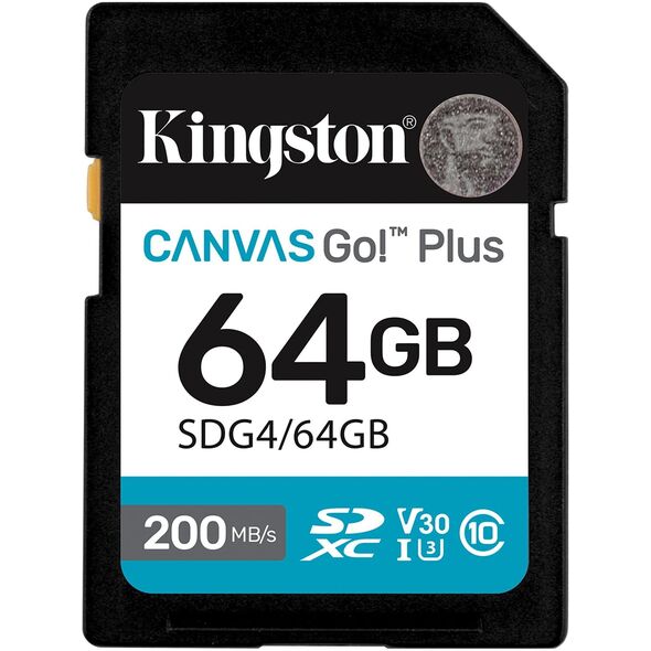Kingston | Canvas Go! Plus | 64 GB | SD | Flash atminties klasė Class 10, UHS-I, U3, V30