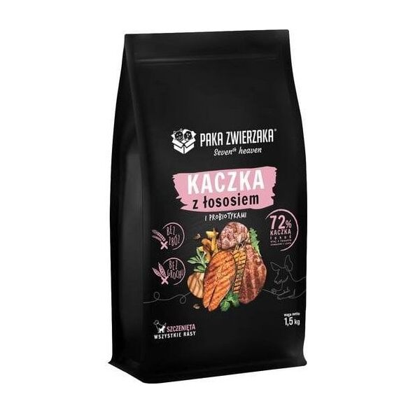 Paka Zwierzaka Paka Zwierzaka Karma Dla Szczeniąt Kaczka z Łososiem 1,5kg